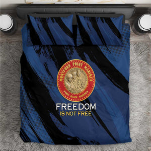 Honoring the First Black Marines Bedding Set Montford Point Heroes - Blue - African Pride