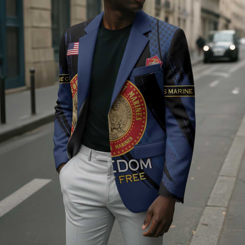 Personalized Proud to Honor Montford Point Marines Blazer Freedom Is Not Free - Blue