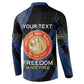 Personalized Proud to Honor Montford Point Marines Button Sweatshirt Freedom Is Not Free - Blue