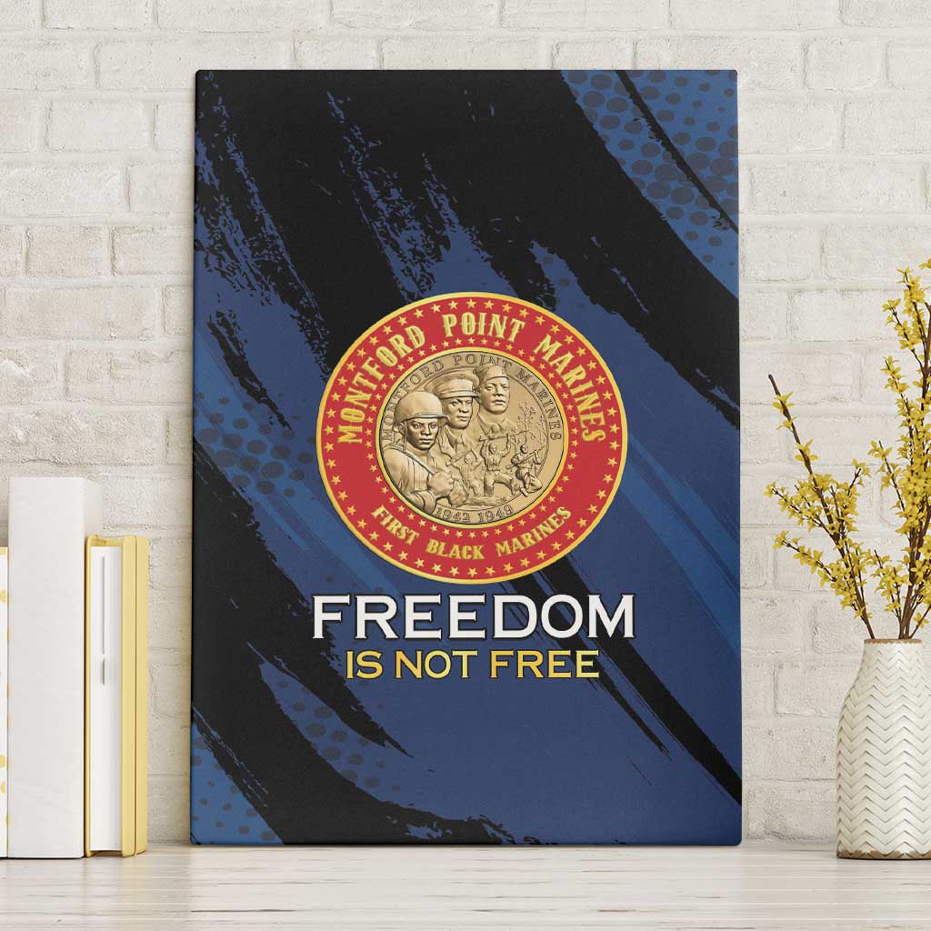 Honoring the First Black Marines Canvas Wall Art Montford Point Heroes - Blue - African Pride