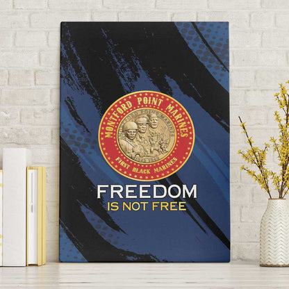 Honoring the First Black Marines Canvas Wall Art Montford Point Heroes - Blue - African Pride