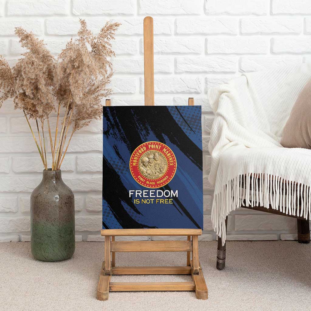Honoring the First Black Marines Canvas Wall Art Montford Point Heroes - Blue - African Pride
