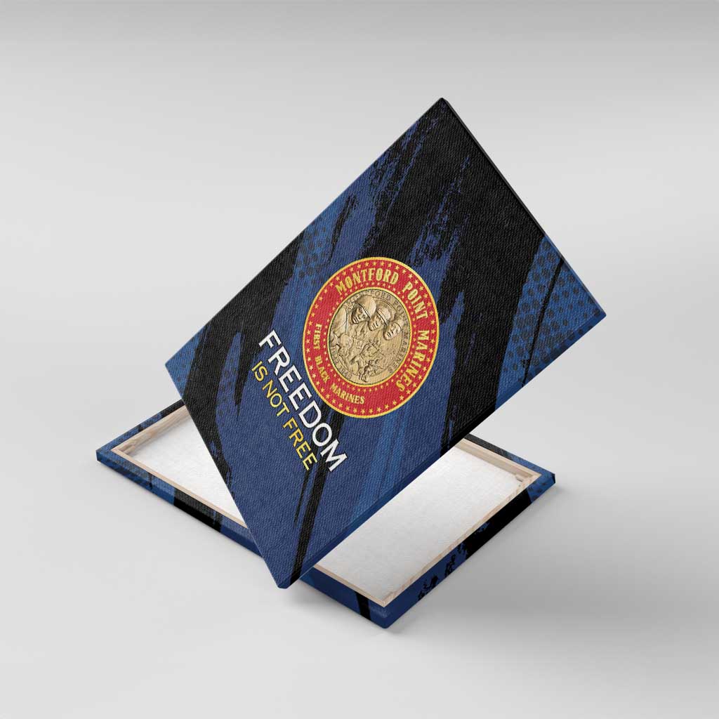 Honoring the First Black Marines Canvas Wall Art Montford Point Heroes - Blue - African Pride