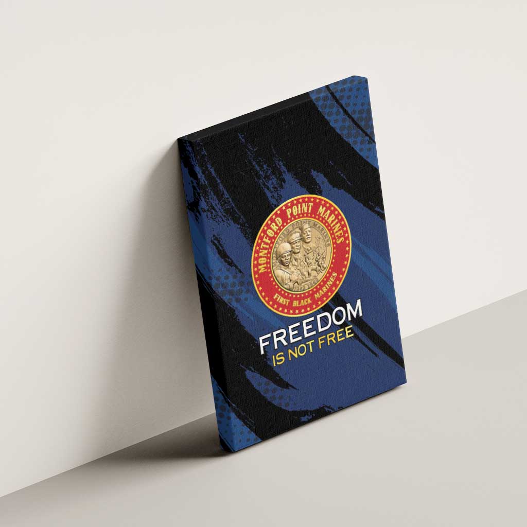 Honoring the First Black Marines Canvas Wall Art Montford Point Heroes - Blue - African Pride