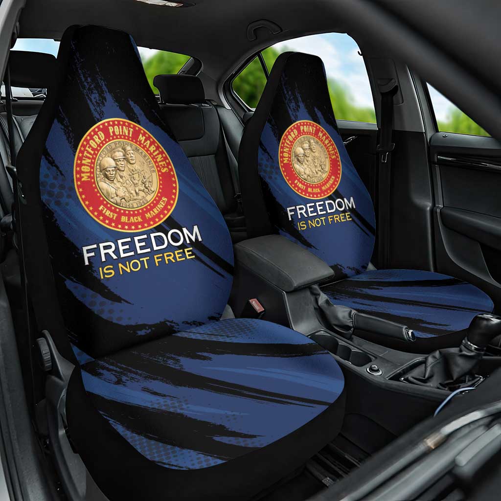 Honoring the First Black Marines Car Seat Cover Montford Point Heroes - Blue - African Pride