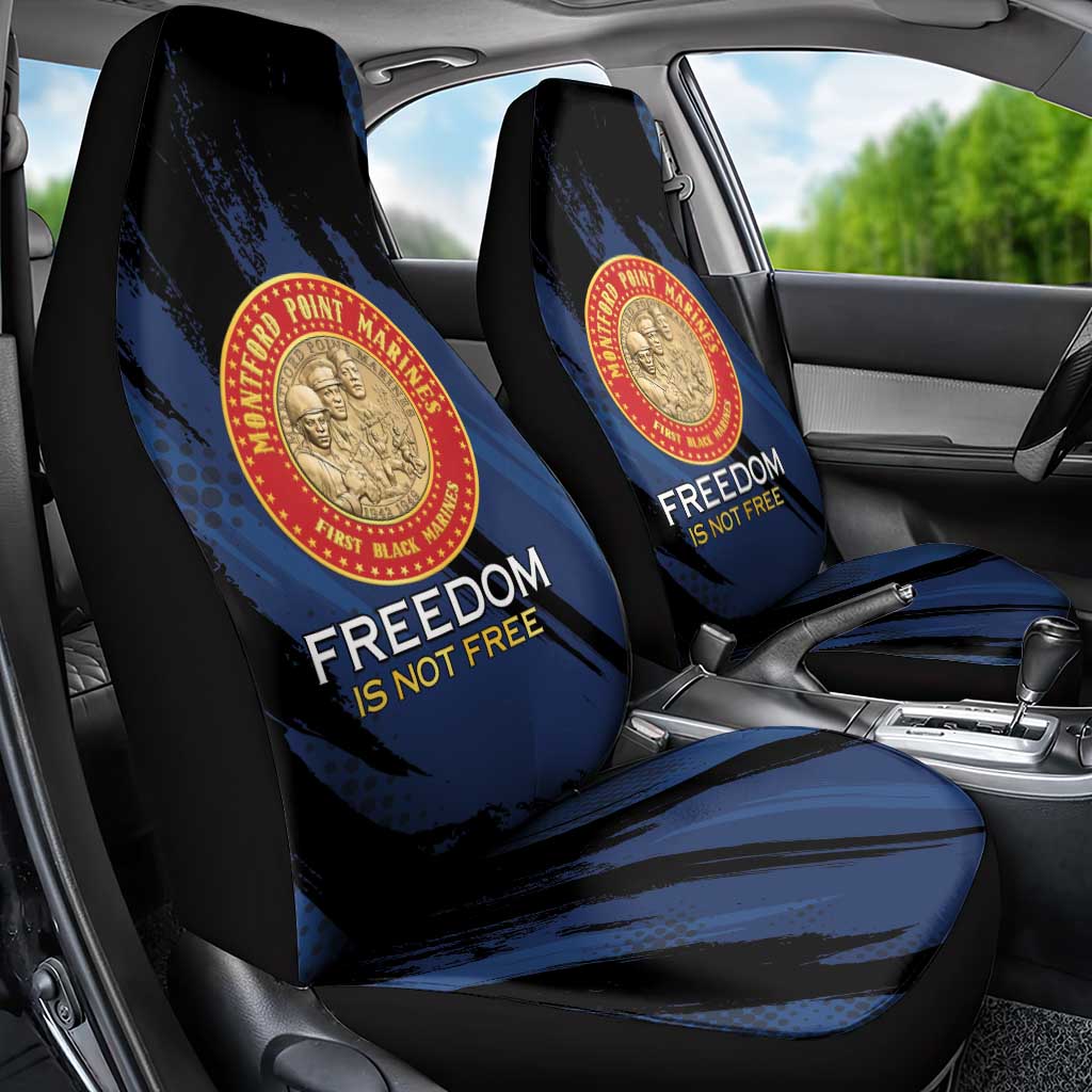 Honoring the First Black Marines Car Seat Cover Montford Point Heroes - Blue - African Pride