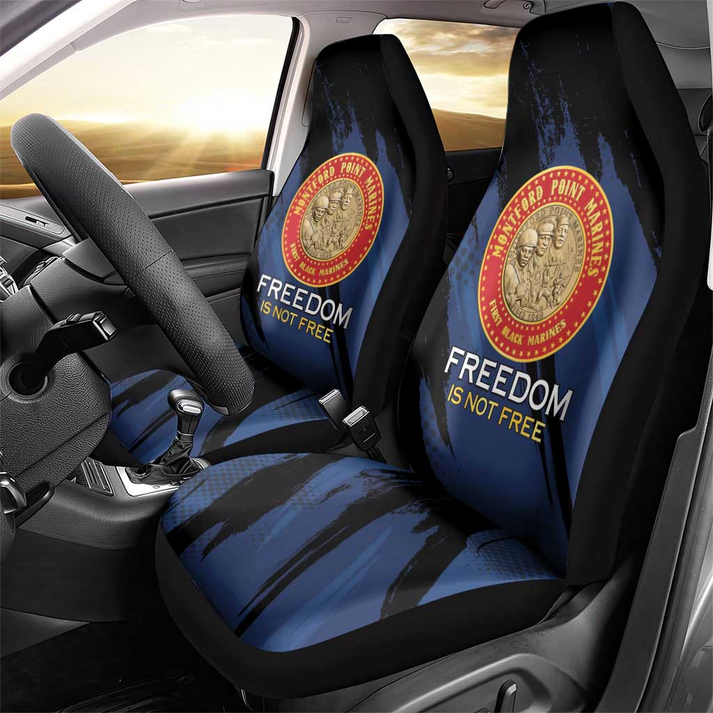 Honoring the First Black Marines Car Seat Cover Montford Point Heroes - Blue - African Pride