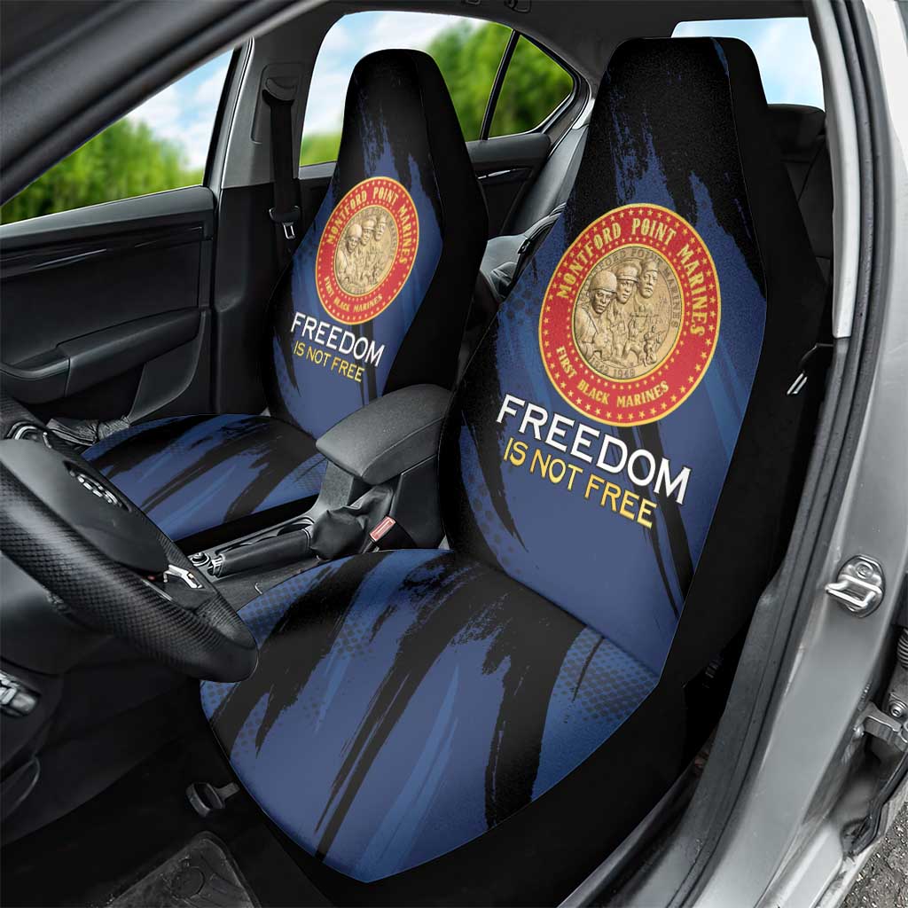 Honoring the First Black Marines Car Seat Cover Montford Point Heroes - Blue - African Pride