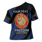 Personalized Proud to Honor Montford Point Marines Cross Shoulder Shirt Freedom Is Not Free - Blue