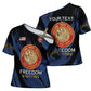 Personalized Proud to Honor Montford Point Marines Cross Shoulder Shirt Freedom Is Not Free - Blue