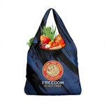 Honoring the First Black Marines Grocery Bag Montford Point Heroes - Blue - African Pride