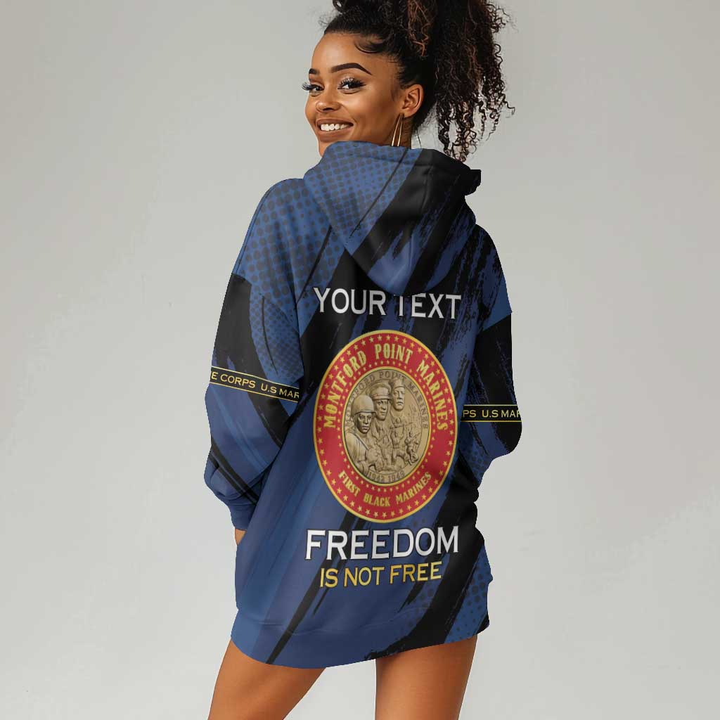 Personalized Honoring the First Black Marines Hoodie Dress Montford Point Heroes - Blue - African Pride
