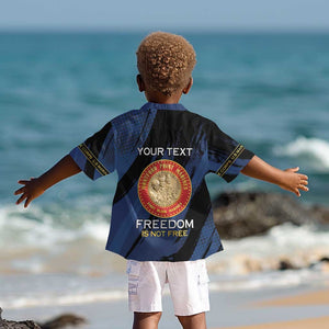 Personalized Honoring the First Black Marines Kid Hawaiian Shirt Montford Point Heroes - Blue - African Pride