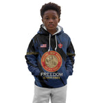 Personalized Honoring the First Black Marines Kid Hoodie Montford Point Heroes - Blue - African Pride