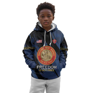 Personalized Honoring the First Black Marines Kid Hoodie Montford Point Heroes - Blue - African Pride