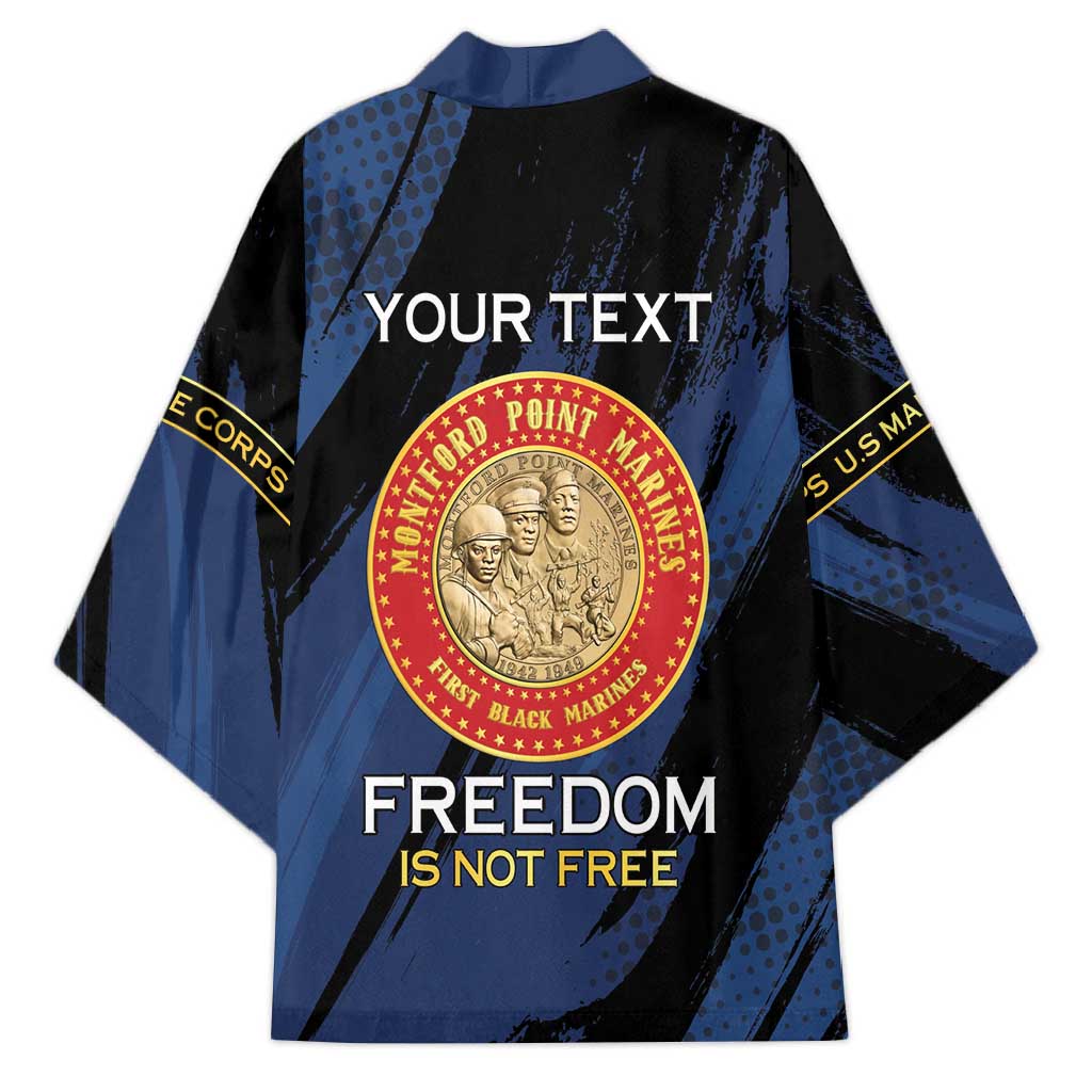 Personalized Proud to Honor Montford Point Marines Kimono Freedom Is Not Free - Blue