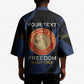 Personalized Proud to Honor Montford Point Marines Kimono Freedom Is Not Free - Blue