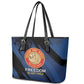 Honoring the First Black Marines Leather Tote Bag Montford Point Heroes - Blue - African Pride
