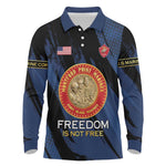 Personalized Honoring the First Black Marines Long Sleeve Polo Shirt Montford Point Heroes - Blue - African Pride