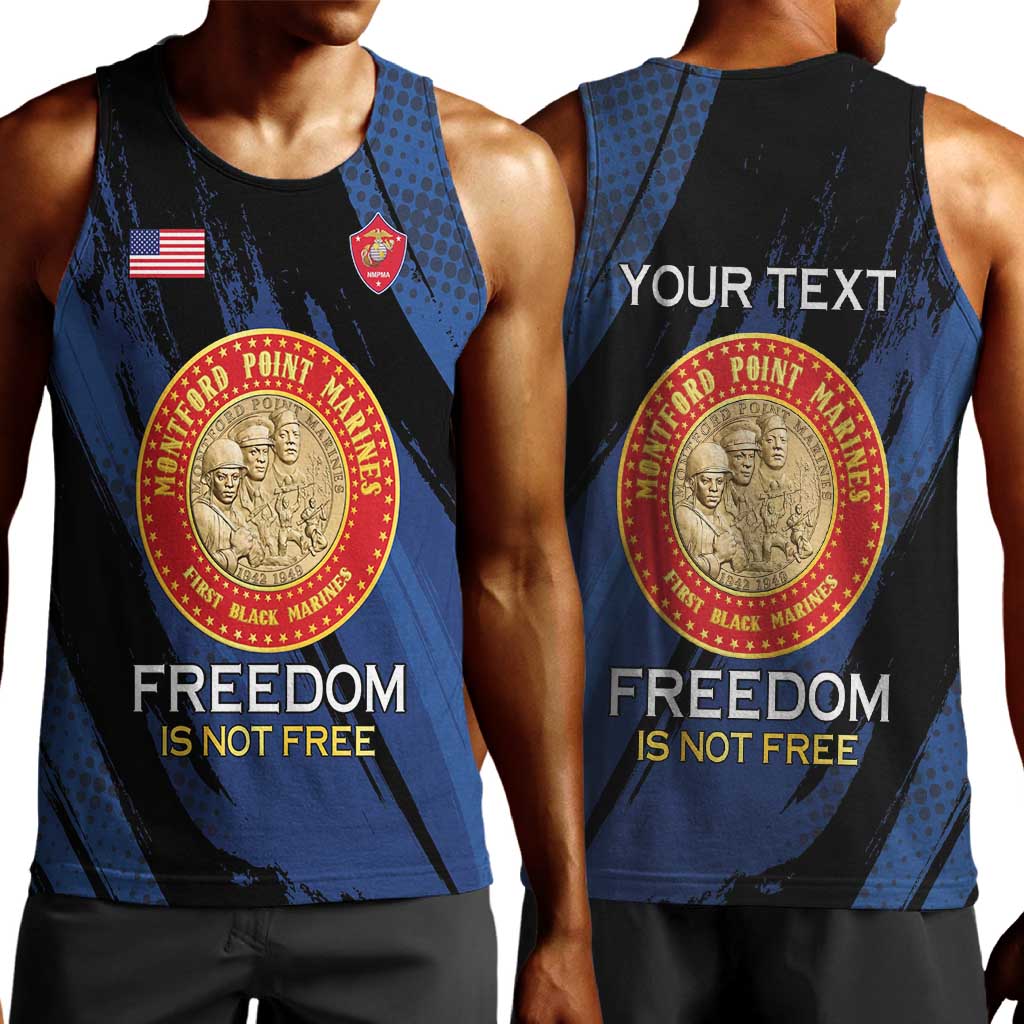 Personalized Honoring the First Black Marines Men Tank Top Montford Point Heroes - Blue - African Pride