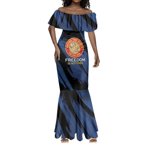 Personalized Honoring the First Black Marines Mermaid Dress Montford Point Heroes - Blue - African Pride