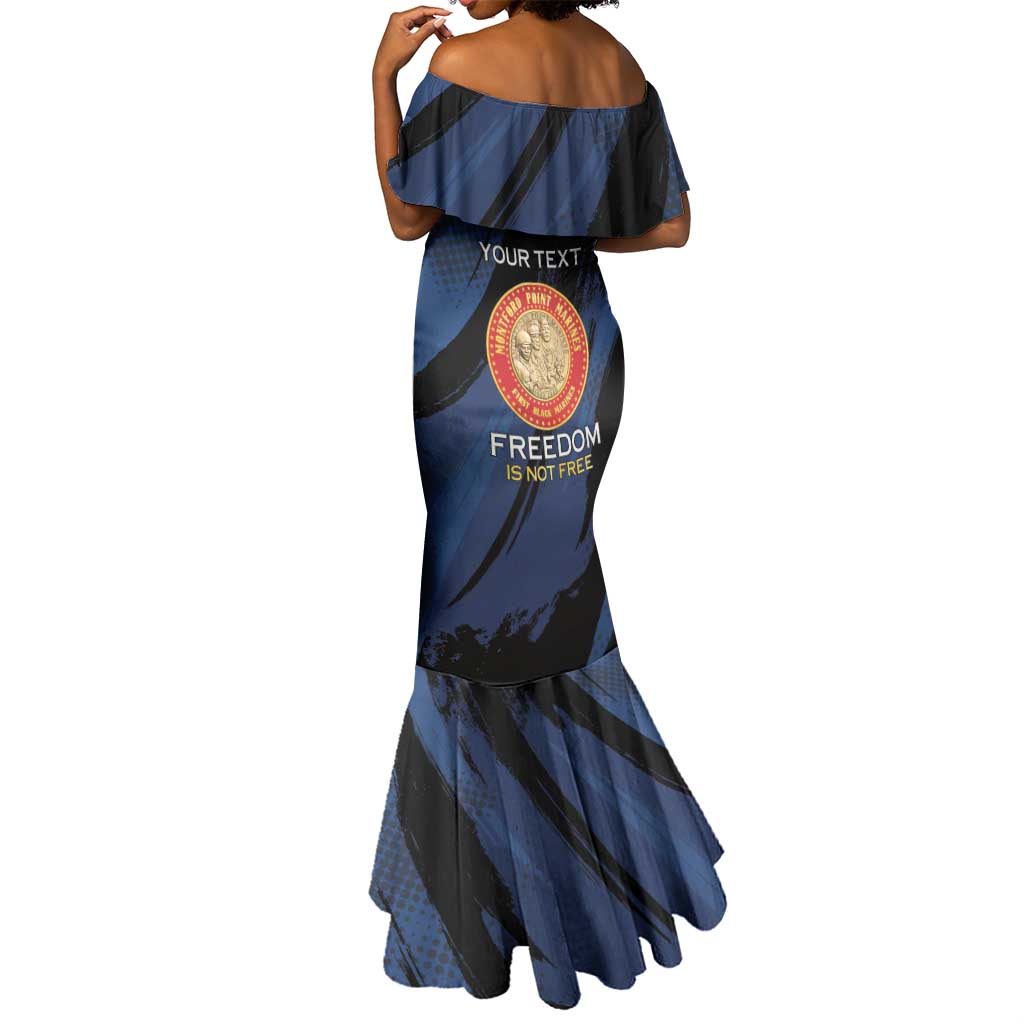 Personalized Honoring the First Black Marines Mermaid Dress Montford Point Heroes - Blue - African Pride