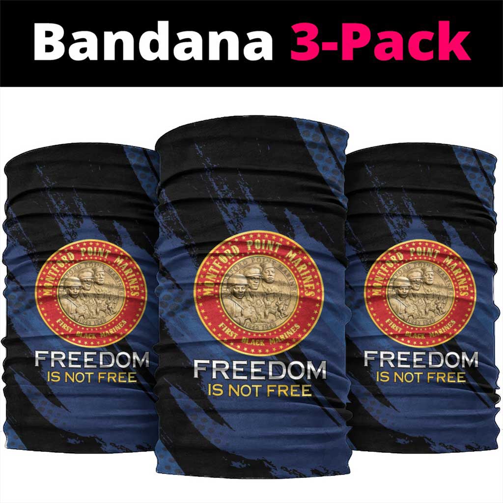 Honoring the First Black Marines Neck Gaiter Montford Point Heroes - Blue - African Pride