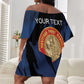 Personalized Honoring the First Black Marines Off Shoulder Short Dress Montford Point Heroes - Blue - African Pride