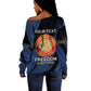 Personalized Honoring the First Black Marines Off Shoulder Sweater Montford Point Heroes - Blue - African Pride
