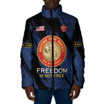Personalized Proud to Honor Montford Point Marines Padded Jacket Freedom Is Not Free - Blue