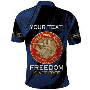 Personalized Honoring the First Black Marines Polo Shirt Montford Point Heroes - Blue - African Pride
