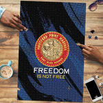 Proud to Honor Montford Point Marines Puzzle Freedom Is Not Free - Blue