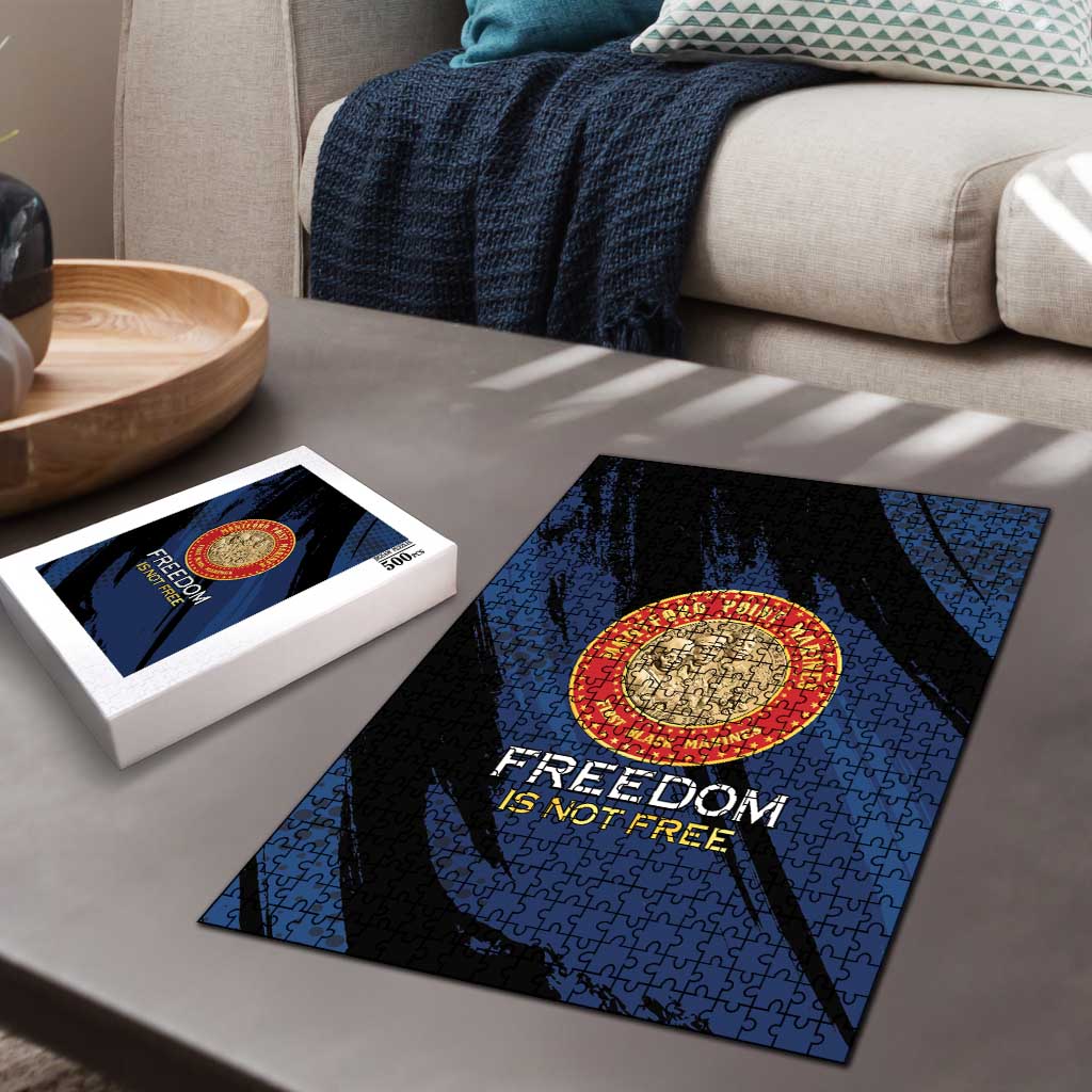 Proud to Honor Montford Point Marines Puzzle Freedom Is Not Free - Blue