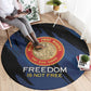 Honoring the First Black Marines Round Carpet Montford Point Heroes - Blue - African Pride