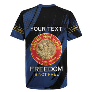 Personalized Honoring the First Black Marines Rugby Jersey Montford Point Heroes - Blue - African Pride