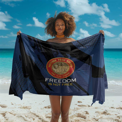 Honoring the First Black Marines Sarong Montford Point Heroes - Blue - African Pride