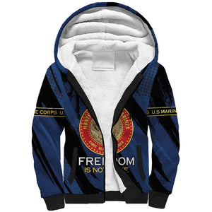 Personalized Honoring the First Black Marines Sherpa Hoodie Montford Point Heroes - Blue - African Pride