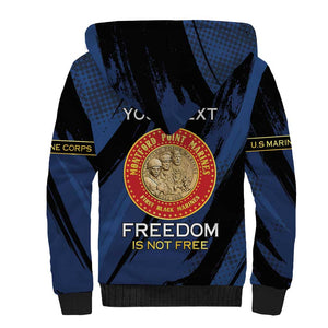 Personalized Honoring the First Black Marines Sherpa Hoodie Montford Point Heroes - Blue - African Pride