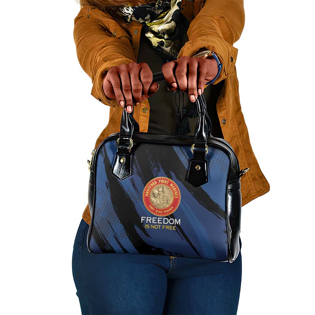 Honoring the First Black Marines Shoulder Handbag Montford Point Heroes - Blue - African Pride
