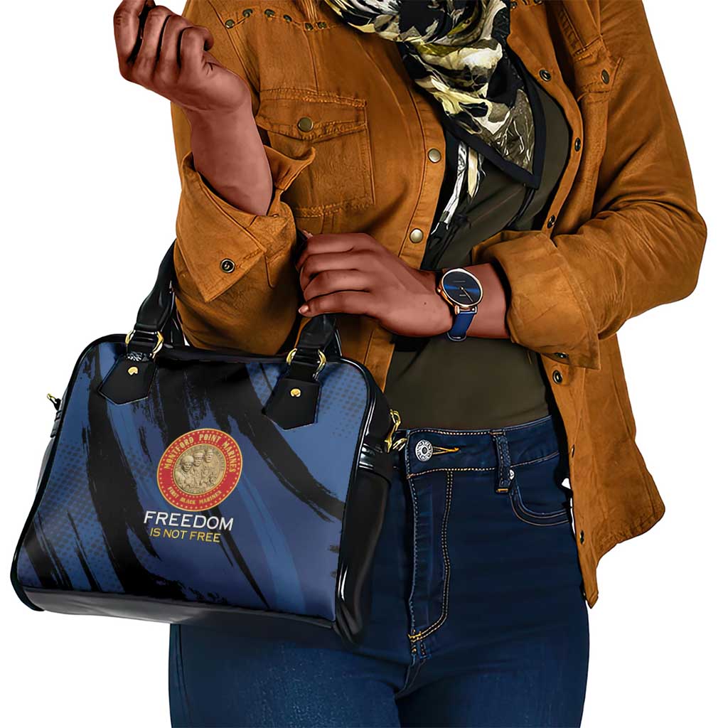 Honoring the First Black Marines Shoulder Handbag Montford Point Heroes - Blue - African Pride