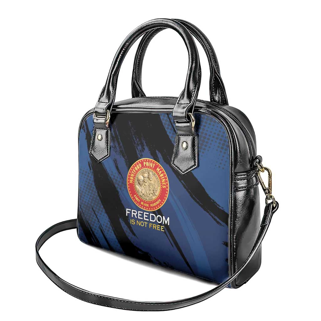 Honoring the First Black Marines Shoulder Handbag Montford Point Heroes - Blue - African Pride