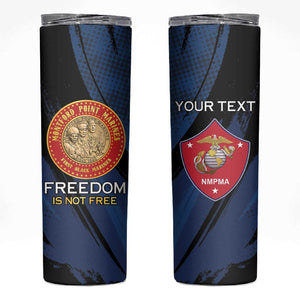 Personalized Honoring the First Black Marines Skinny Tumbler Montford Point Heroes - Blue - African Pride