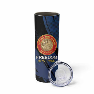 Personalized Honoring the First Black Marines Skinny Tumbler Montford Point Heroes - Blue - African Pride