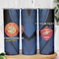 Personalized Honoring the First Black Marines Skinny Tumbler Montford Point Heroes - Blue - African Pride