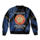 Personalized Honoring the First Black Marines Sleeve Zip Bomber Jacket Montford Point Heroes - Blue - African Pride