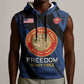 Personalized Honoring the First Black Marines Sleeveless Hoodie Montford Point Heroes - Blue - African Pride
