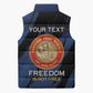 Personalized Proud to Honor Montford Point Marines Sleeveless Puffer Jacket Freedom Is Not Free - Blue