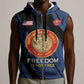 Personalized Honoring the First Black Marines Sleeveless Zip Hoodie Montford Point Heroes - Blue - African Pride