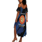Personalized Honoring the First Black Marines Summer Maxi Dress Montford Point Heroes - Blue - African Pride