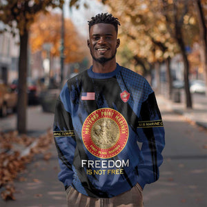 Personalized Honoring the First Black Marines Sweatshirt Montford Point Heroes - Blue - African Pride